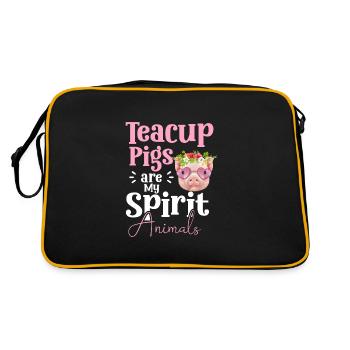 Teacup Pig Minipig Pet - Retro Bag - black/gold - Back