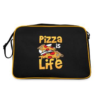 Pizzeria Pizzaliebhaber Restaurant - Retro Tasche - Schwarz/Gold - Hinten
