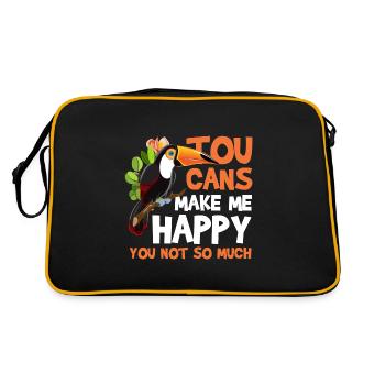 Toucan Tier Exotisch - Retro Tasche - Schwarz/Gold - Hinten