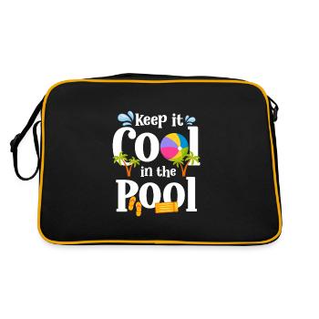 Pool Pool Party Schwimmer Freizeit - Retro Tasche - Schwarz/Gold - Hinten