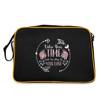 Time, Lifetime, Timeless - Retro Bag - black/gold - Back