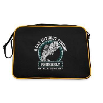 Appât de pêche à la ligne - Sac Retro - noir/or - Dos