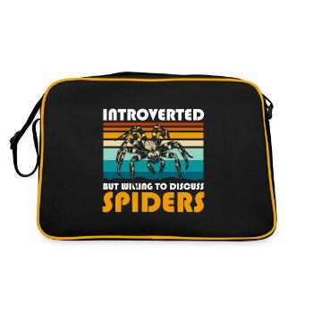 Spinne Natur Netz Seidenfäden - Retro Tasche - Schwarz/Gold - Hinten
