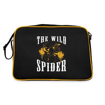 Spinnennetz Natur Netz Seidenfäden - Retro Tasche - Schwarz/Gold - Hinten