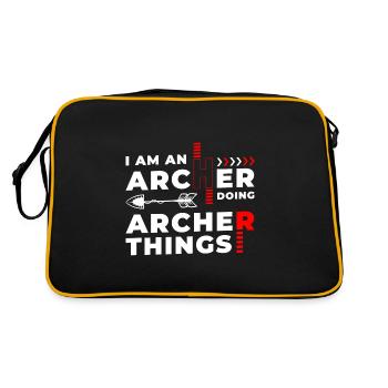 Bogenschießen Langbogen Zielscheibe Sport - Retro Tasche - Schwarz/Gold - Hinten