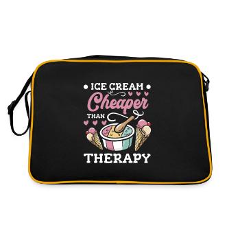 Eiscreme Süß Naschen - Retro Tasche - Schwarz/Gold - Hinten