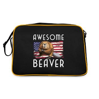 Animal Dam Canada Wood - Retro Bag - black/gold - Back