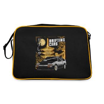 Auto Motorsport Turbo Flitzer - Retro Tasche - Schwarz/Gold - Hinten
