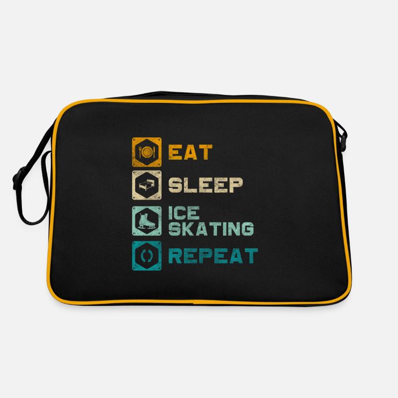 Eisläufer Eishalle Hobby Eisschnelllauf Retro Tasche