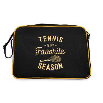 Tennisspieler Vorhand Ass - Retro Tasche - Schwarz/Gold - Hinten