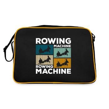 Rudergerät Sport Ausdauer Rudertraining - Retro Tasche - Schwarz/Gold - Hinten