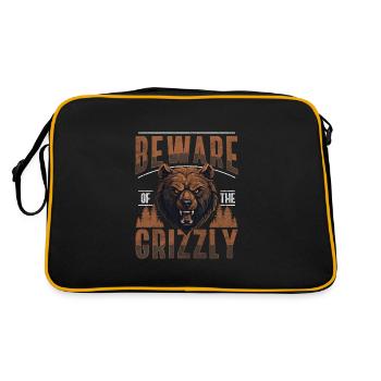 Rugissement du danger de l’ours - Sac Retro - noir/or - Dos