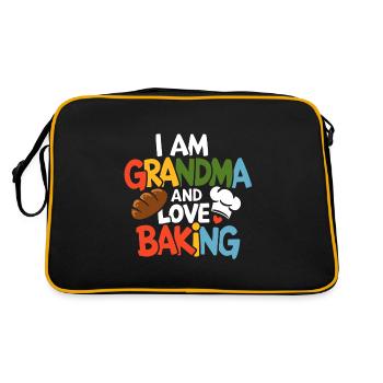 Mamie aime cuisiner Grand-mère est boulangère - Sac Retro - noir/or - Dos