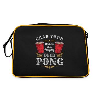 Pong Trinkspiel Gewinner Schnaps - Retro Tasche - Schwarz/Gold - Hinten