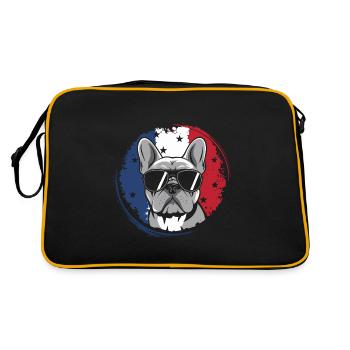 Bouledogue français Frenchie avec lunettes de soleil - Sac Retro - noir/or - Dos