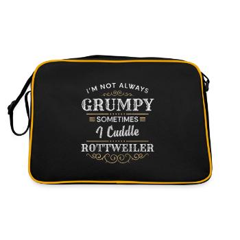 Rassehund Hunderasse Hundehalter Aufpasser - Retro Tasche - Schwarz/Gold - Hinten