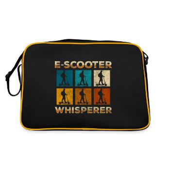 Rollerfahrer Zukunft Umwelt Speed - Retro Tasche - Schwarz/Gold - Hinten
