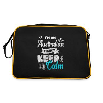 Australien Urlaub Aussie Urlaubsreif - Retro Tasche - Schwarz/Gold - Hinten
