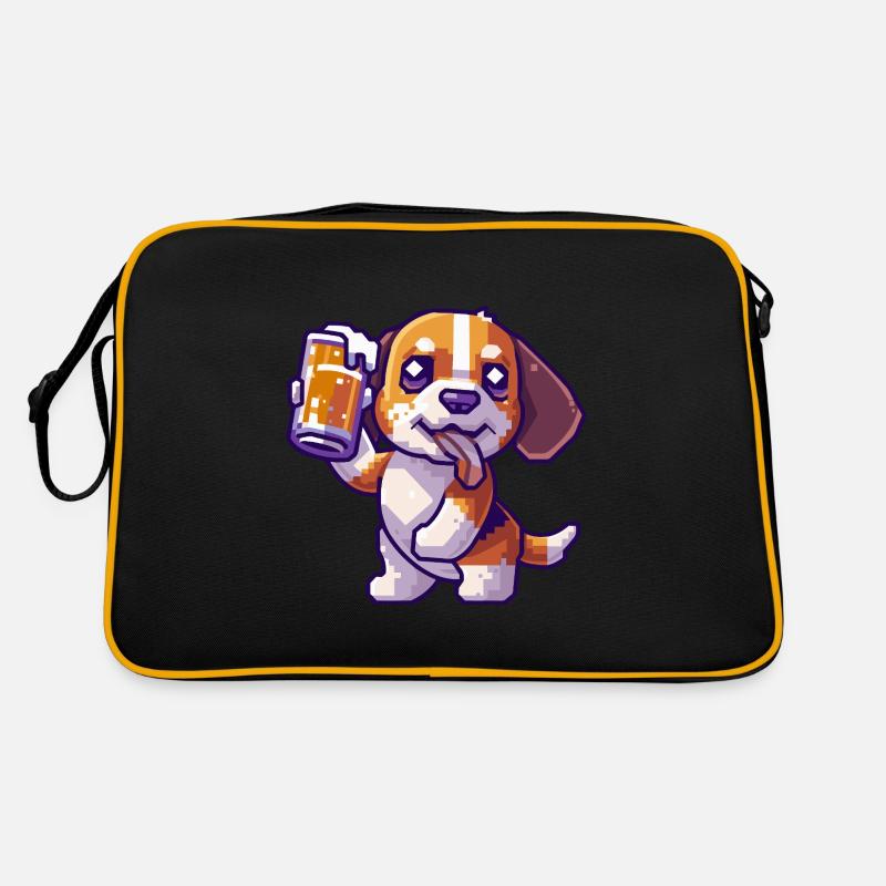 Beagle Dogs Pixel Beer Retro Bag
