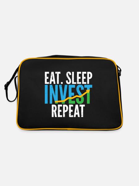 Investment Investor I Trading Eat Sleep Invest - Retro Bag - black/gold - Back