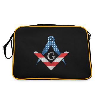 Masonic Freemasonry Fraternal - Retro Tasche - Schwarz/Gold - Hinten