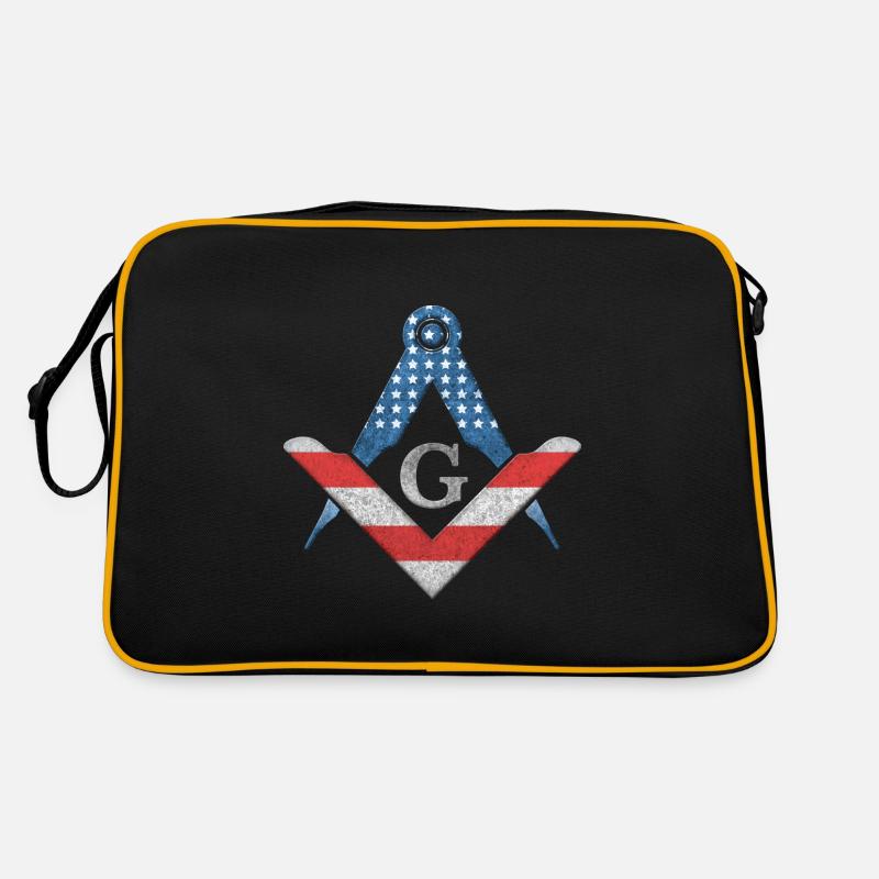 Masonic Freemasonry Fraternal - Retro Tasche - Schwarz/Gold