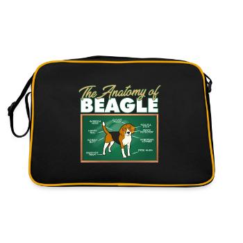 Anatomie d’un Beagle I Drôle Beagle - Sac Retro - noir/or - Dos