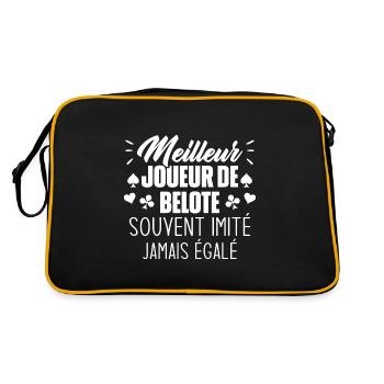 Jamais égalé meilleur joueur de belote - Sac Retro - noir/or - Dos
