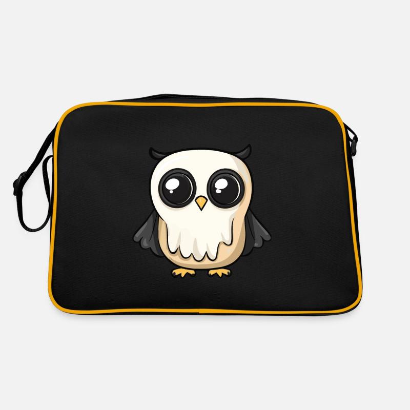 Eule Halloween Comic Geist - Retro Tasche - Schwarz/Gold