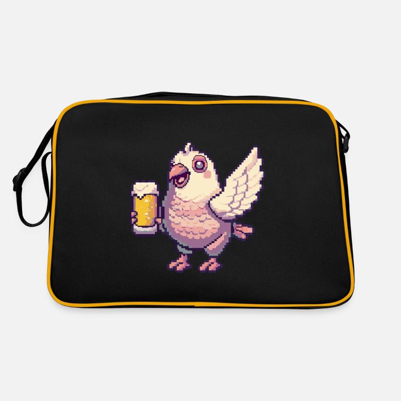 Dove Bird Pixel Beer Retro Bag