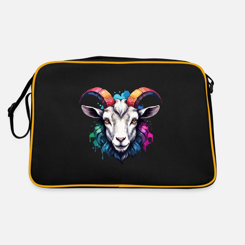 Corne de chèvre Cool coloré mignon néon aquarelle Sac Retro