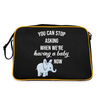 Cadeau de grossesse bébé - Sac Retro - noir/or - Dos