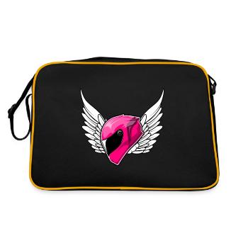 Casque moto motocycliste rose - Sac Retro - noir/or - Dos