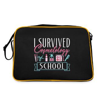 Cosmetologist I Survived - Retro Tasche - Schwarz/Gold - Hinten