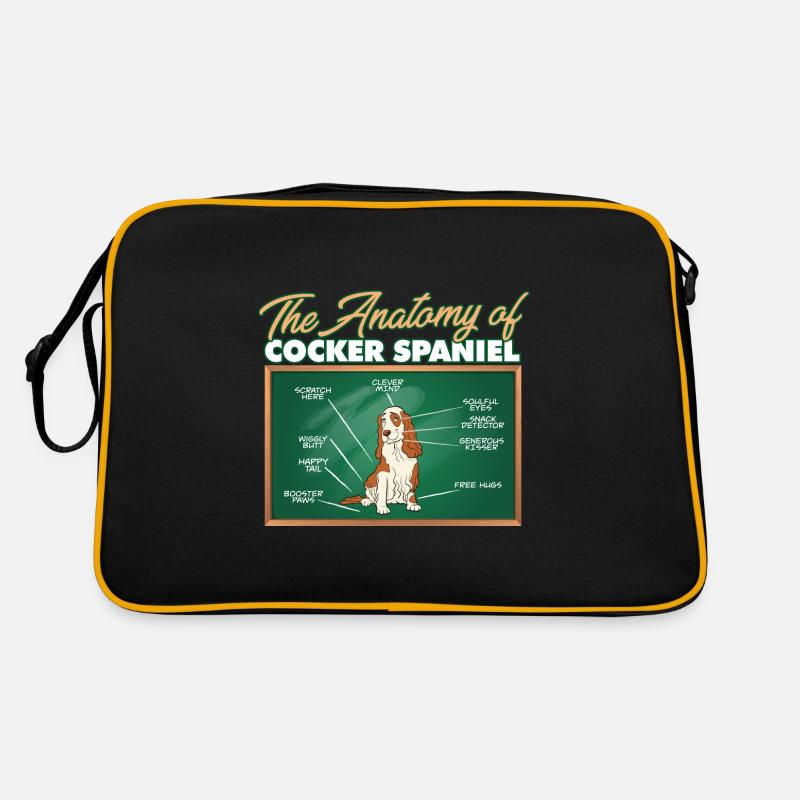 Anatomy Of A Cocker Spaniel I Funny Spaniel Retro Tasche