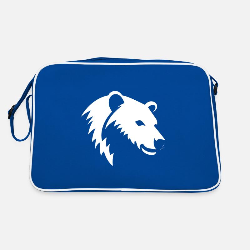 Bär Silhouette eines Eisbärkopfes Retro Tasche