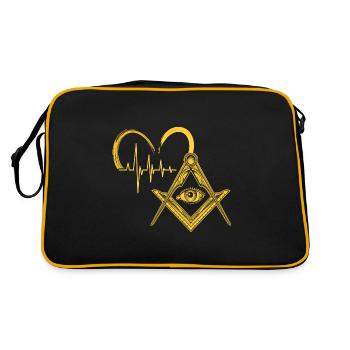 Masonic Freemasonry Fraternal - Retro Tasche - Schwarz/Gold - Hinten