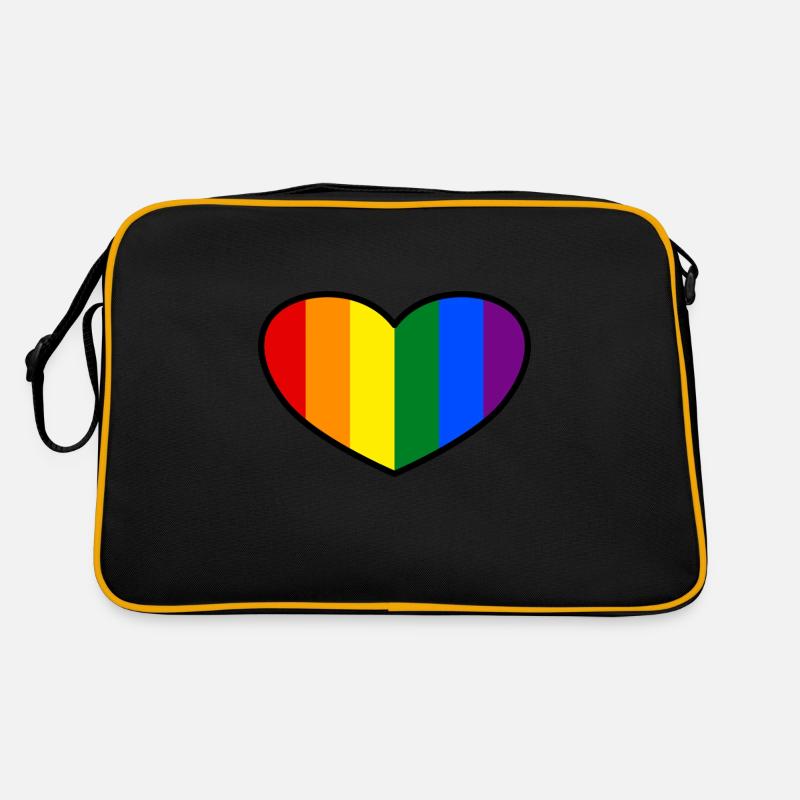 Drapeau de la fierté en forme de cœur Sac Retro