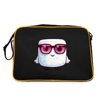 Kawaii marshmallow with sunglasses - Retro Bag - black/gold - Back