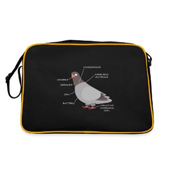 Pigeons are liars | Spy, funny sayings - Retro Bag - black/gold - Back