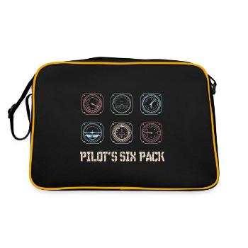 Pilot airplane flying six pack aircraft aviation - Retro Bag - black/gold - Back