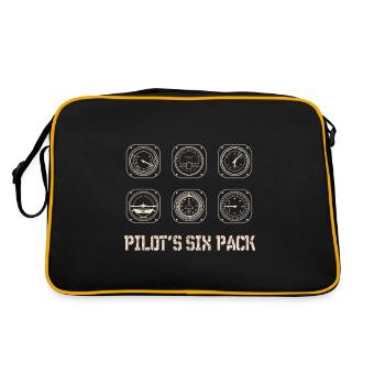 Pilot airplane flying six pack aircraft aviation - Retro Bag - black/gold - Back