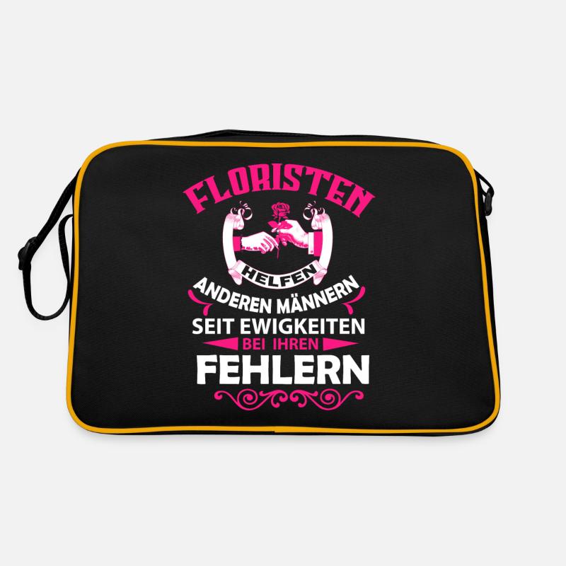 Floristen Helfen - Retro Tasche - Schwarz/Gold