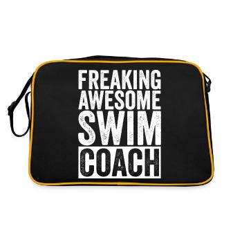 Lustiger Schwimmtrainer Trainingsleiter - Retro Tasche - Schwarz/Gold - Hinten