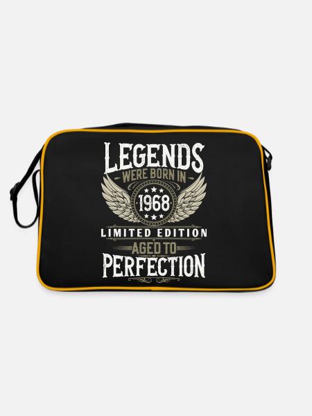 Born in 1968 Legends Birthday Gift - Retro Bag - black/gold - Back