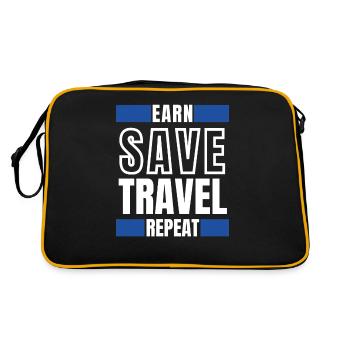 Earn save travel repeat - Retro Bag - black/gold - Back
