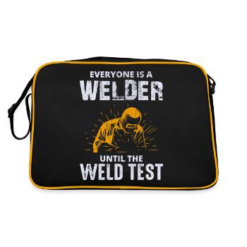 Welding Welder Metal Construction Ironworker - Retro Bag - black/gold - Back