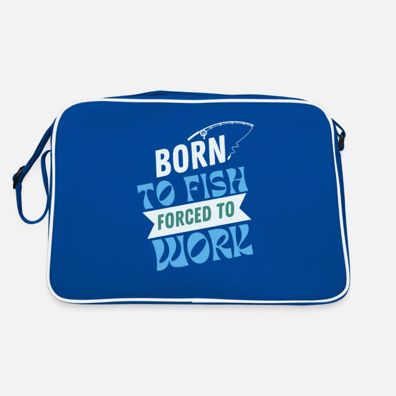 Born To Fish Forced To Work Retro Bag