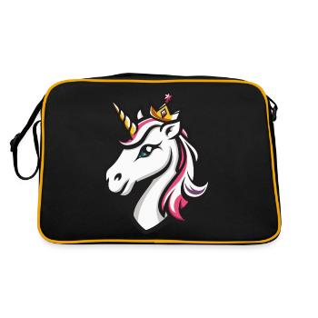 Einhorn Krone - Retro Tasche - Schwarz/Gold - Hinten