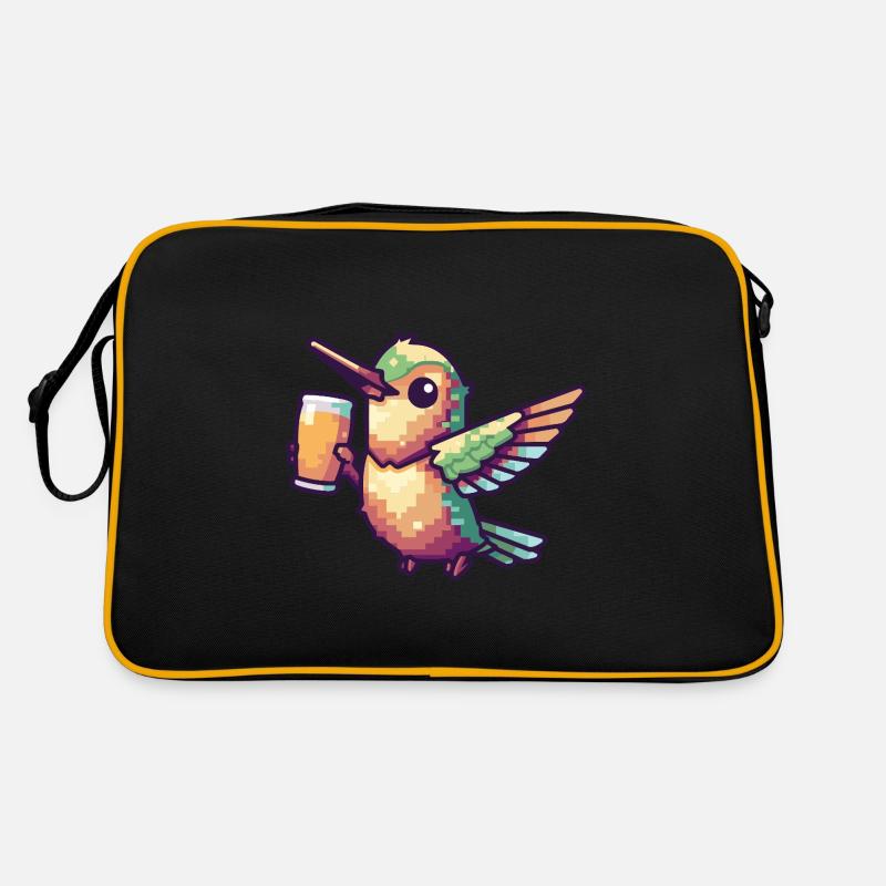 Hummingbird Bird Pixel Beer Retro Bag